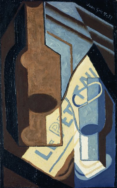 Flaska och glas; Flaska och glas, 1921 av Juan Gris