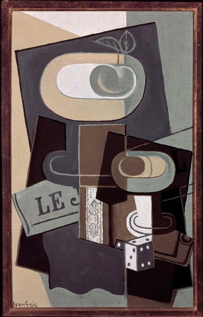 Tärningar (olja på duk av Juan Gris