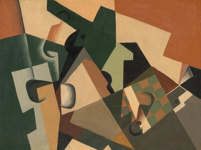 Glas och schackbräde av Juan Gris