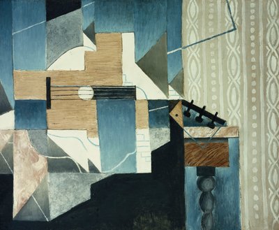 Gitarr på bordet; Gitarren på bordet, 1913 av Juan Gris