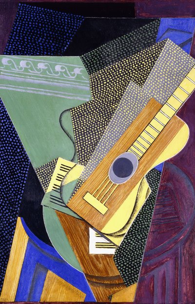 Gitarr på ett bord; Gitarr på ett bord, 1916 av Juan Gris