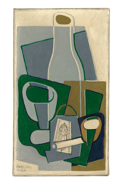 Pipa och paket tobak, 1922 av Juan Gris