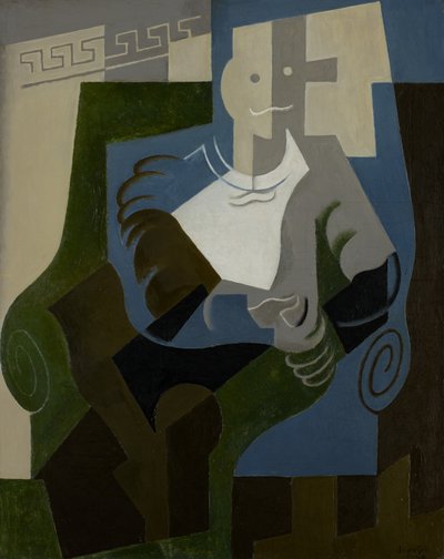 Sittande Harlequin, ca 1920 av Juan Gris