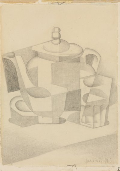 Stilleben med tekanna; Nature morte a la theiere, 1916 av Juan Gris