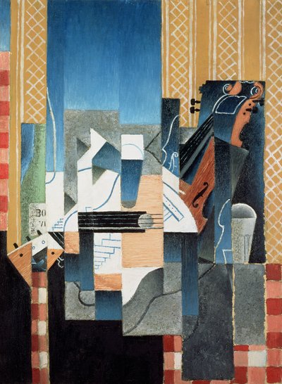 Stilleben med fiol och gitarr av Juan Gris