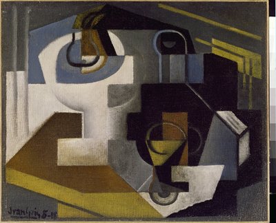 Stilleben med en fruktskål - Målning av Juan Gris (1887-1927) av Juan Gris