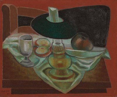Under lampan; Under lampan, 1925 av Juan Gris