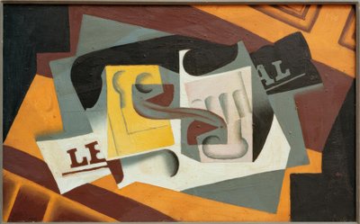Glas och tidning av Juan Gris