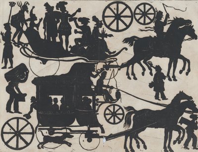 Ark 5 med figurer för kinesiska skuggdockor, ca. 1850-70. av Juan Llorens