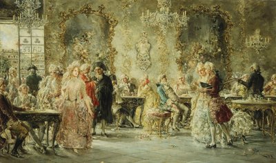 Eleganta figurer på ett parisiskt kafé av Juan Pablo Salinas Tervel