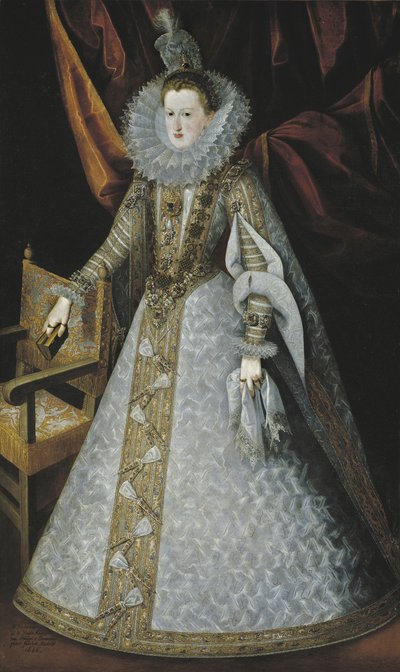 Porträtt av Margarita av Österrike 15841611, 1606 av Juan Pantoja de la Cruz