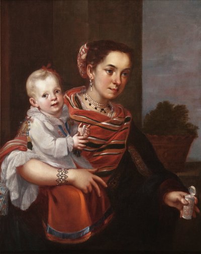 Casta Painting (From Spaniard and Morisca, Albino) av Juan Patricio Morlete Ruiz