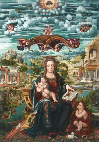Jungfru Maria med barnet och Sankt Johannesbarnet av Juan de Borgoña