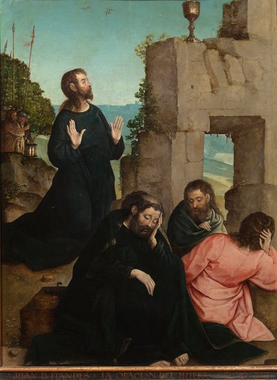 ""Agony in the Garden of Olives"" (The Agony in the Garden) Målning av Juan de Flandes (cirka 1465-1519) 1514-1519 Dim 110x84 cm Museo del Prado, Madrid av Juan de Flandes