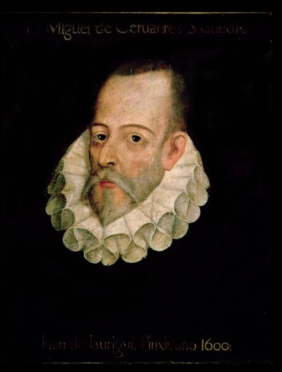 Porträtt av Miguel de Cervantes y Saavedra (1547-1615) 1600 (olja på panel) av Juan de Jauregui y Aguilar