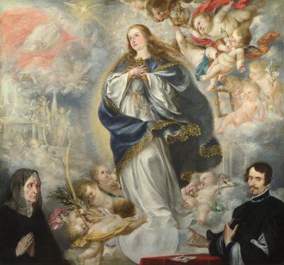 Den obefläckade avlelsen med två givare, ca 1661 av Juan de Valdes Leal
