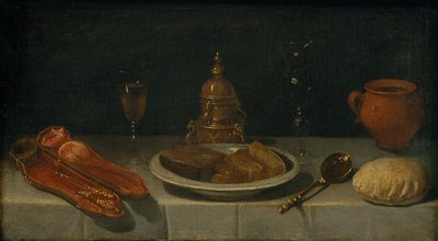 Stilleben och dukat bord av Juan van der Hamen