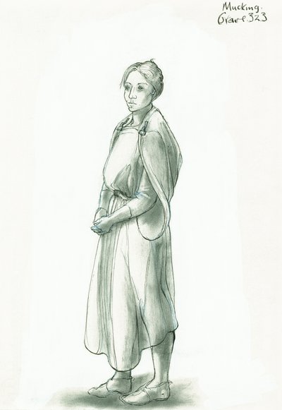 anglosaxisk kvinna, c5-10-talet, c1990-2010 av Judith Dobie