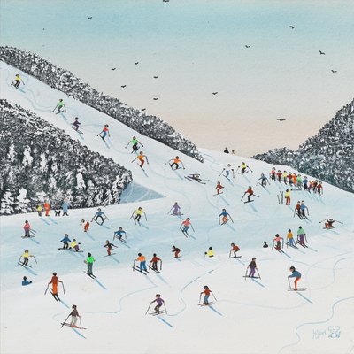 Nedförslöpning (gouache på papper) av Judy Joel
