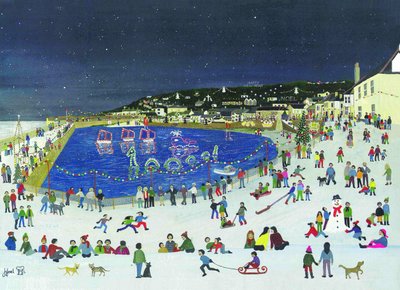 Mousehole Harbor Lights, 2009 (Gouache på papper) av Judy Joel