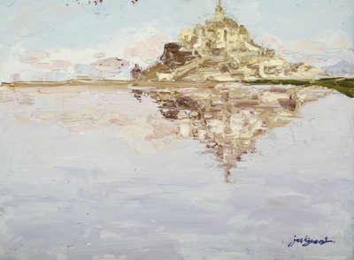 Spegelbilden av Mont Saint-Michel av Jukyong Park