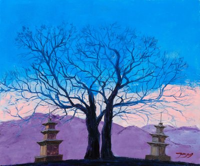 Ett fridfullt pagodlandskap av Jukyong Park