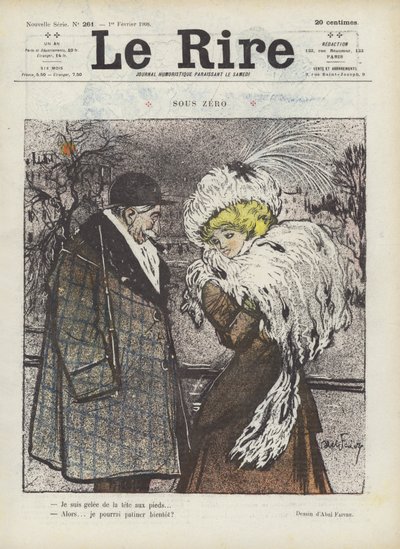 Under noll. Illustration för Le Rire av Jules Abel Faivre