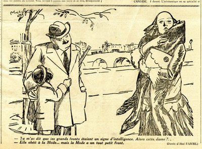 Uppriktig, satirisk i N & B av Jules Abel Faivre