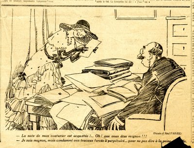 Uppriktig, satirisk i N & B av Jules Abel Faivre