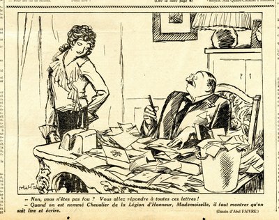 Uppriktig, satirisk i svartvitt av Jules Abel Faivre