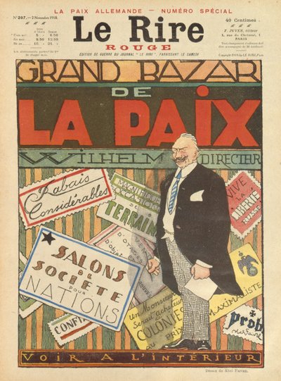 Den stora fredsbasaren. omslag till Le Rire, 2 november 1918 av Jules Abel Faivre