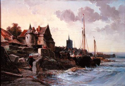 Souvenir de Douarnenes (olja på duk) av Jules Achille Noel