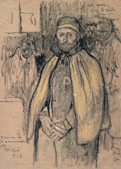 Fångar från Fort Douaumont (ritning) av Jules Adler