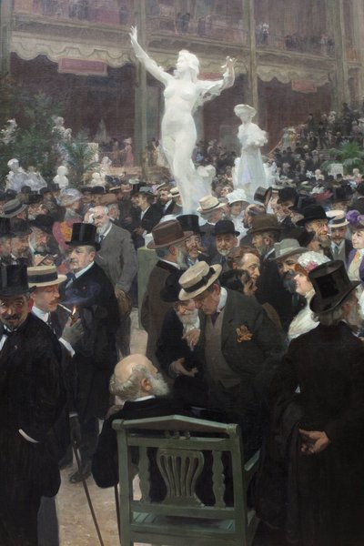 En fredag på salongen des artistes francais. Målning av Jules Alexandre Grun (1868-1939), Olja på duk, fransk konst av Jules Alexandre Gruen or Grun