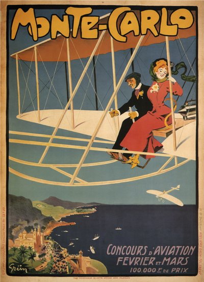 Monte-Carlo Competition Aviation (affisch) av Jules Alexandre Gruen or Grun