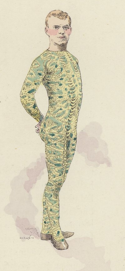 Cirkusgymnast i trikot (färg litho) av Jules Arsene (after) Garnier