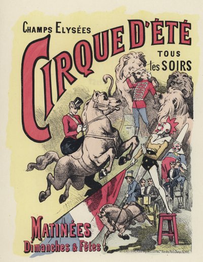 Cirkusaffisch (färg litho) av Jules Arsene (after) Garnier