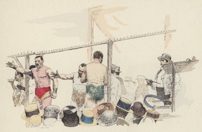 Sideshow på mässan (färg litho) av Jules Arsene (after) Garnier