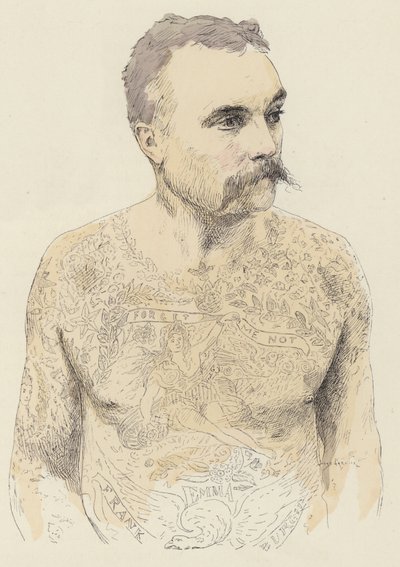 Tatueringar (färg litho) av Jules Arsene (after) Garnier