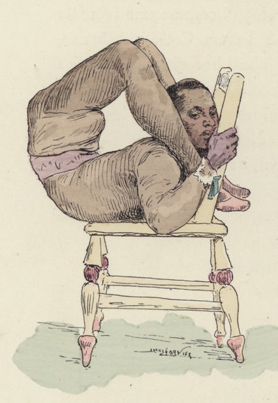 Cirkus contortionist på stol av Jules Arsene Garnier