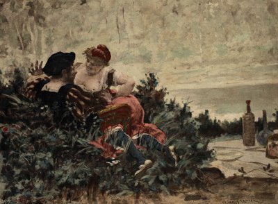 Grandbuckthorn, far till Gargantua, och Gargamelle, mor till Gargantua. Gargantua. llustration av Jules Garnier. I "Rabelais et l