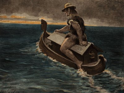 Hurtaly rider på Noes ark. Pantagruel. Illustration av Jules Garnier. I "Rabelais et l