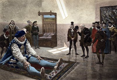 Mäster Janotus (Ianotus) av Bragmardo försöker övertyga Gargantua att lämna tillbaka klockorna från Notre Dame de Paris. Gargantua. llustration av Jules Garnier. I "Rabelais et l