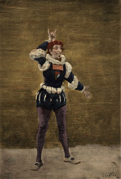 Nazdecabre kommunicerar med Panurge genom tecken. Pantagruel. Illustration av Jules Garnier. I "Rabelais et l