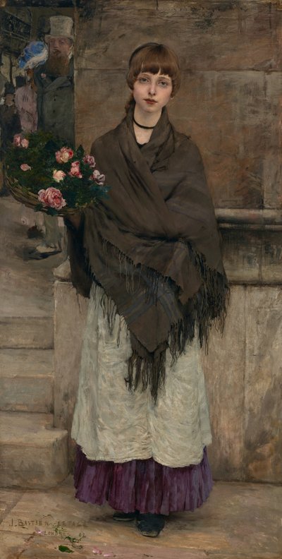 Blomsterförsäljare i London av Jules Bastien Lepage