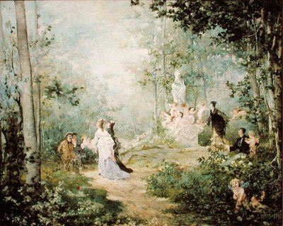 Scene Champetre (olja på duk) av Jules Bastien Lepage