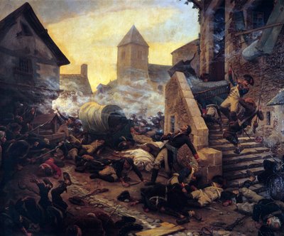 General Moulins död under striderna mot Cholet 1794 av Jules Benoit Levy