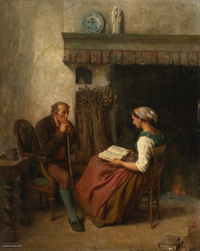 Jules Breton, 1865 - Läsning av Jules Breton