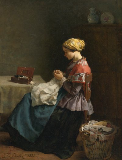 Jules Breton, 1868 - Den lilla sömmerskan av Jules Breton