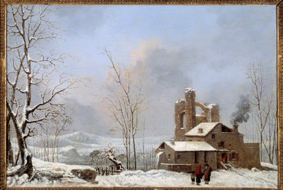 Vinterlandskapsmålning av Cesar Van Loo (1743-1821) Quimper från 1700-talet, Museum of Fine Arts av Jules Cesar Denis van Loo